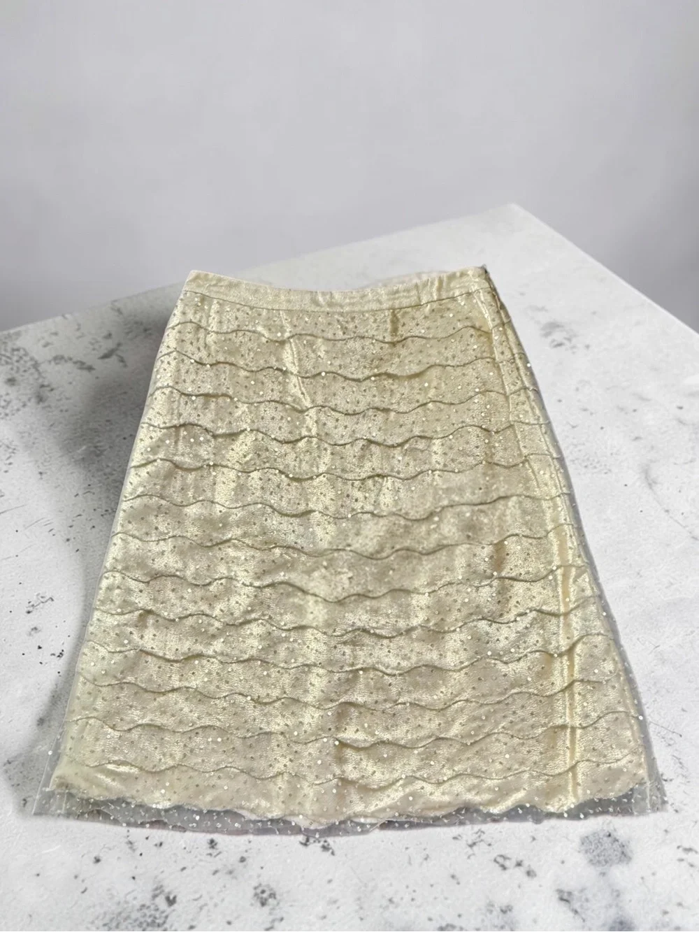 ESCADA Silk Mesh Overlay Tulle Embellished Skirt Size 36